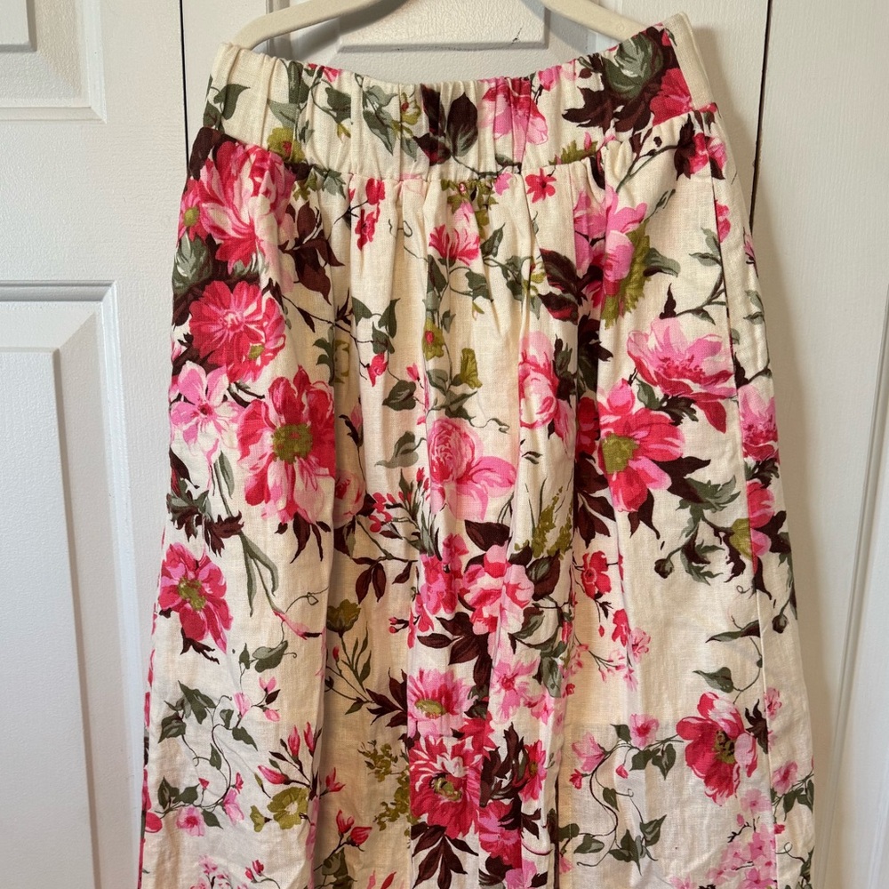 Abercrombie & Fitch Pink Floral Maxi Skirt and Top on Cream